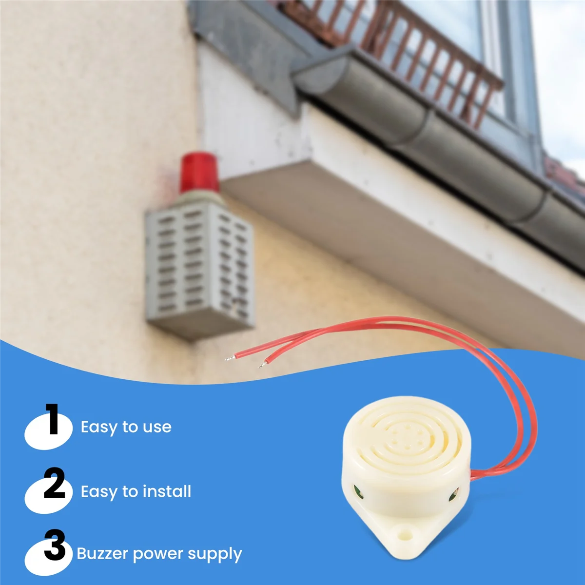 Звуковой сигнал 220 В переменного тока зуммер проводной источник питания 2 колеса