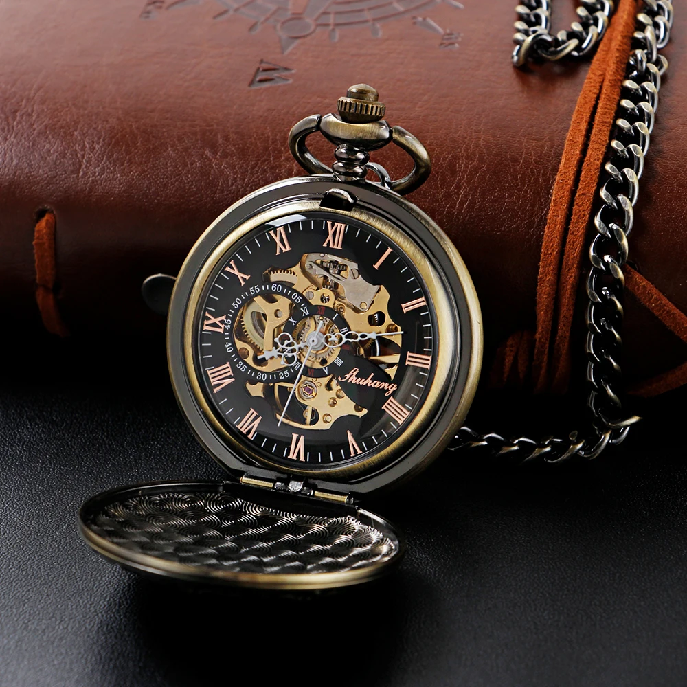 Classic Cross Badge Mechanical Pocket Watch High Quality Unisex Necklace Timing Pendant Mens and Women's Pocket Watch Renoj