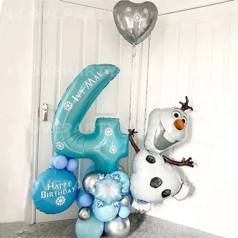 

1Set Disney Frozen Olaf Aluminium Foil Balloons Set Kids Birthday Arch Garland Kit Snowflake Latex Baloon Baby Shower Globos