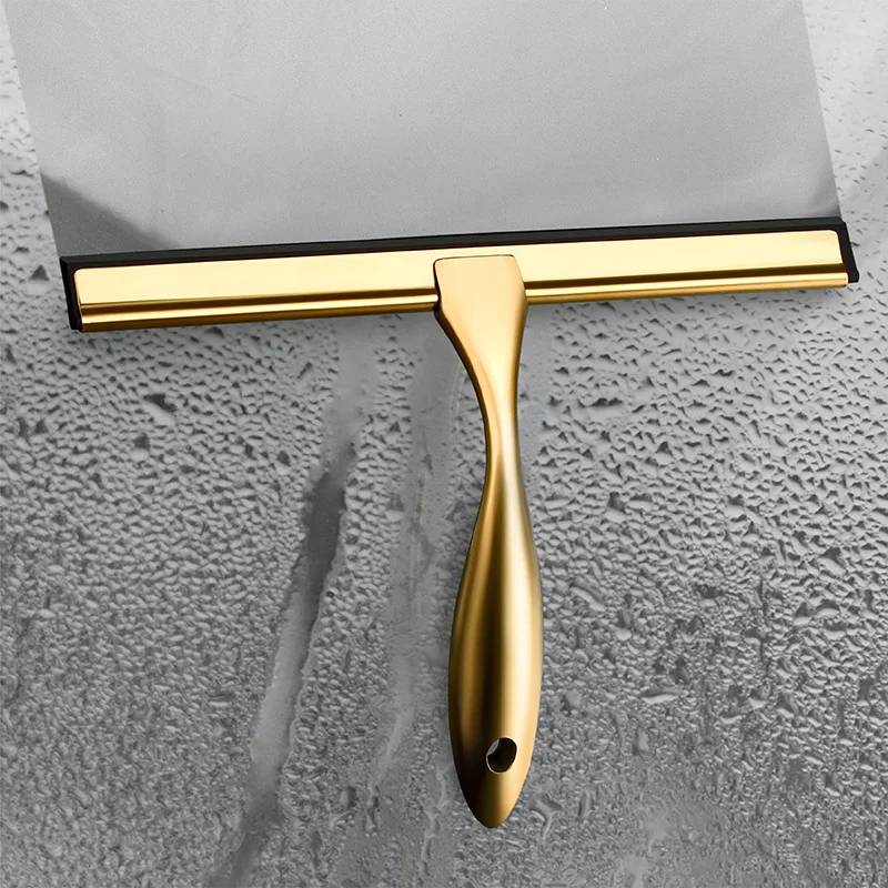 

Stainless Steel Shower Squeegee Window Glass Wiper Scraper Cleaner Silicone Brush Hook Holder Bathroom Kitchen Car Mirror Wipers