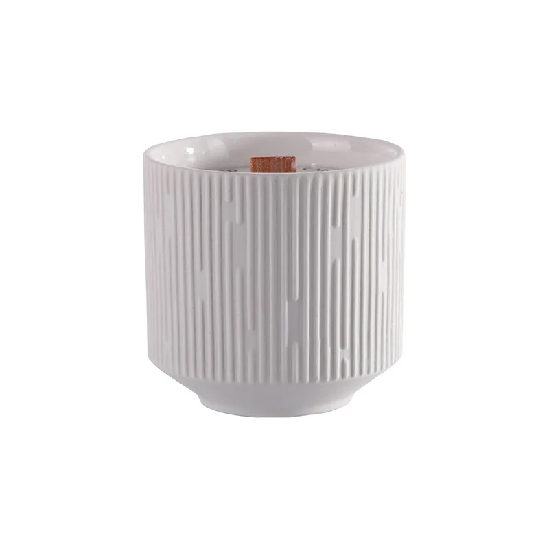 Керамические банки ароматерапия соевый воск ароматические свечи с деревянным