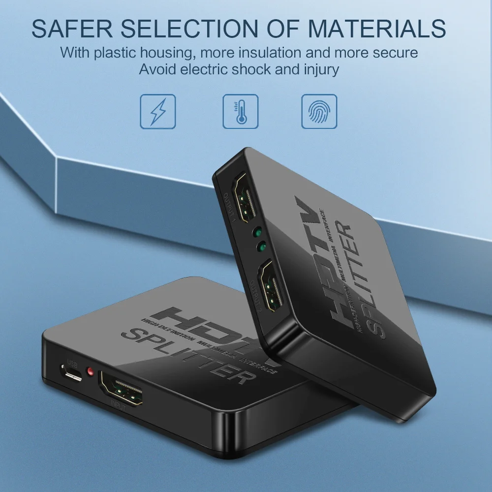 Премиум Full HD 3D 1080p 4K HDMI-совместимый разделитель переключатель 1x2 разделение 1 вход