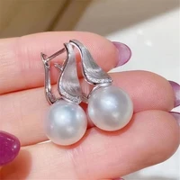 925 silver pearl beads stud earrings setting base diy jewelry making findingscomponents