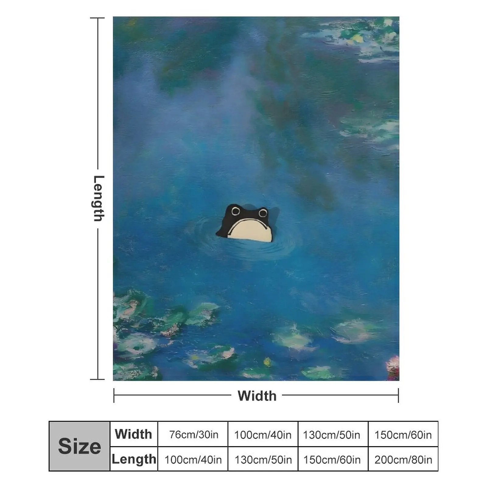 Неимпрессованная лягушка Matsumoto Hoji Grumpy Frog в водной пруде одеяло постельное белье