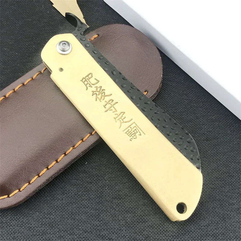 Кованый складной нож 3 54 дюйма два тона лезвие 7Cr13Mov латунная ручка походный