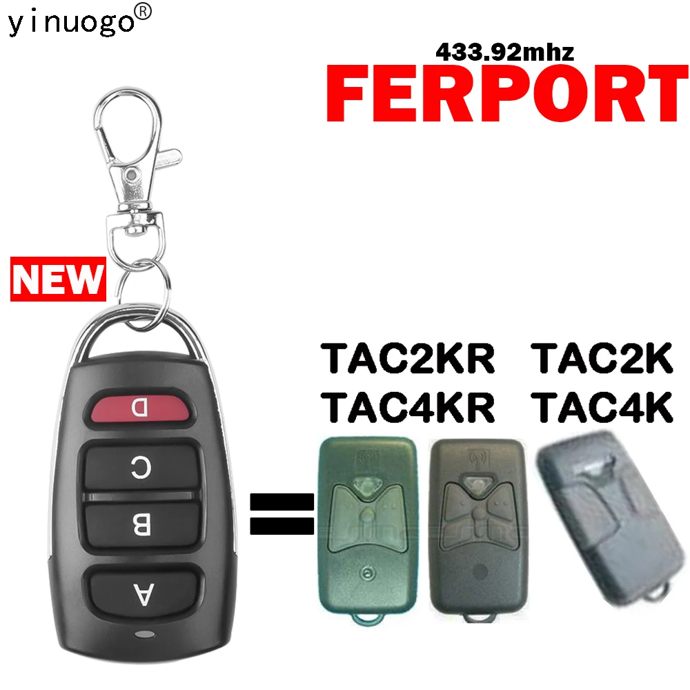 

FERPORT TAC2KR TAC2K TAC4KR TAC4K Пульт дистанционного управления дверью гаража 433,92 МГц Фиксированный код Открывалка ворот Пульт дистанционного управления гаражным передатчиком