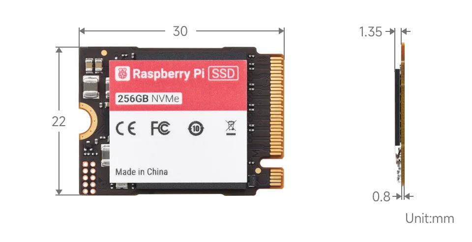 Raspberry Pi SSD 5 Original 256GB Совместимость с PCIe Gen3 Высокоскоростные твердотельные
