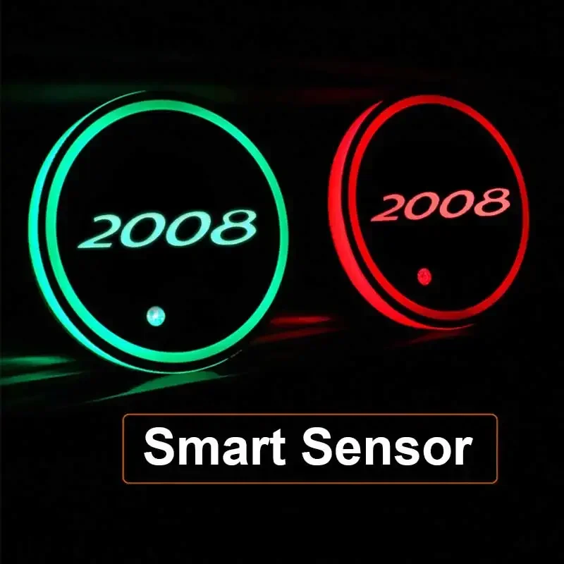 Женская Подставка под стакан для воды 7 цветов USB-зарядка Peugeot 2008 408 208 301 3008 208XS 208Gti