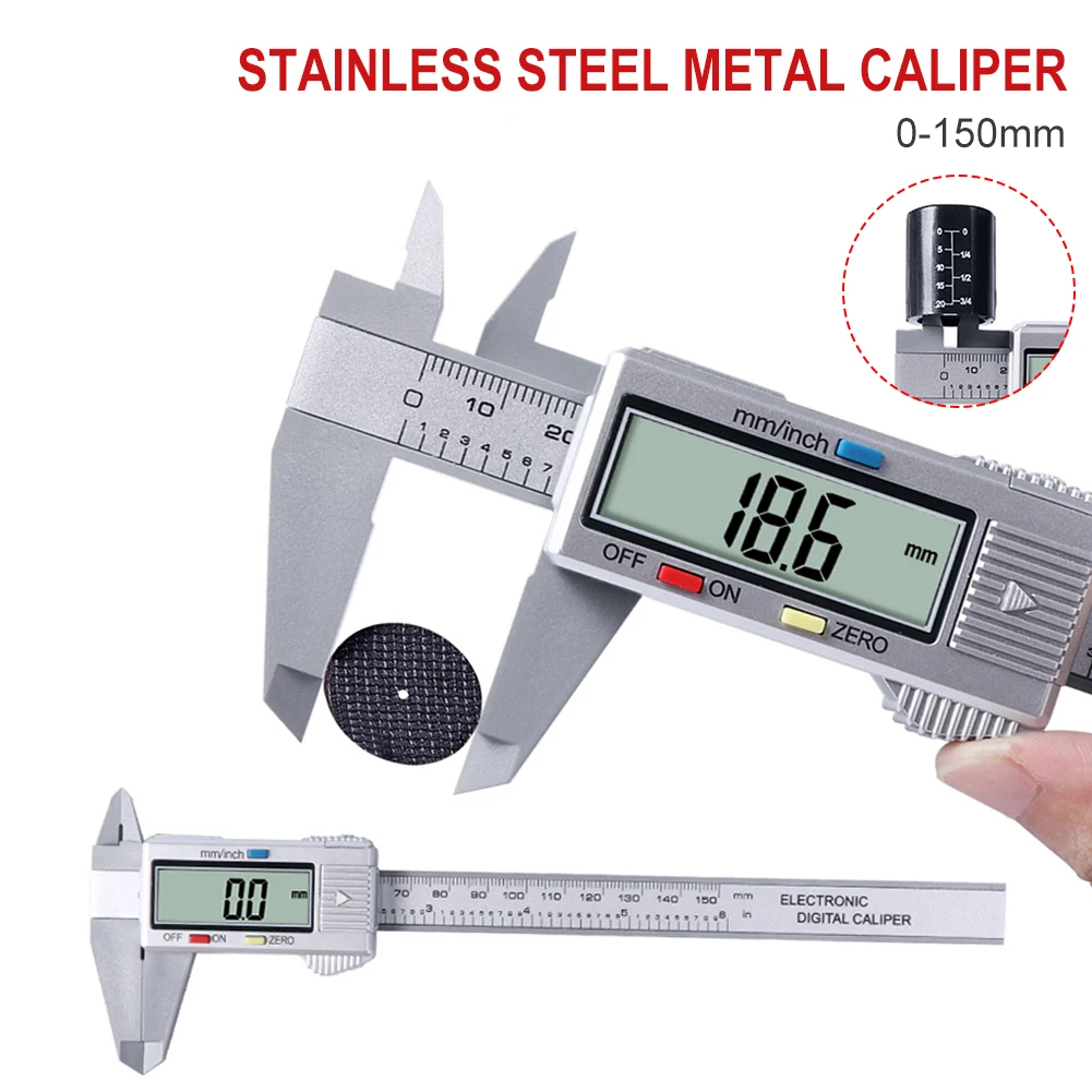 

6-Inch 150mm digital calipers Stainless Steel Electronic Digital Vernier Caliper Metal Micrometer Measuring tool Caliper