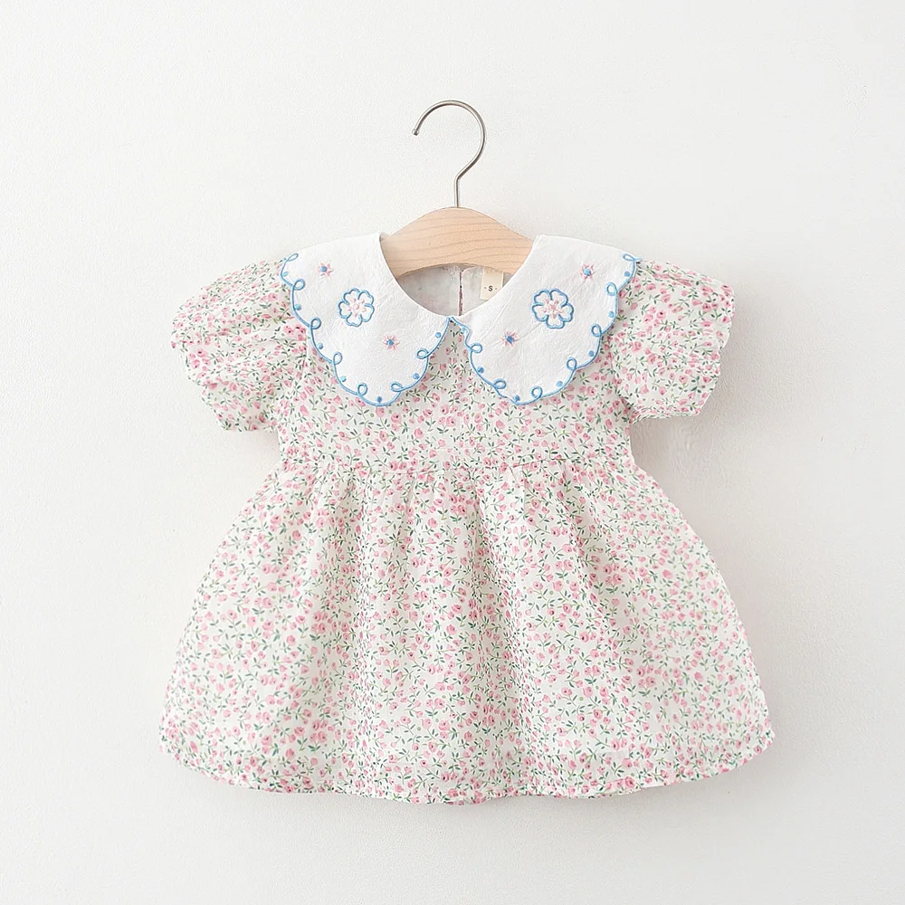 

Keelorn Newborn Baby Girl Dresses 2022 New Summer Embroidery Cute Print Short Sleeve Flowers Beach Mesh Kids Princess Dress 0-3Y