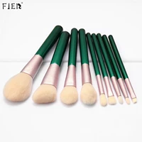 fjer 9pcs green makeup brush set foundation powder concealer eyeshadow blush blending beauty brush tools kit k%d0%b8%d1%81%d1%82%d0%b8 %d0%b4%d0%bb%d1%8f m%d0%b0%d0%ba%d0%b8%d1%8f%d0%b6%d0%b0