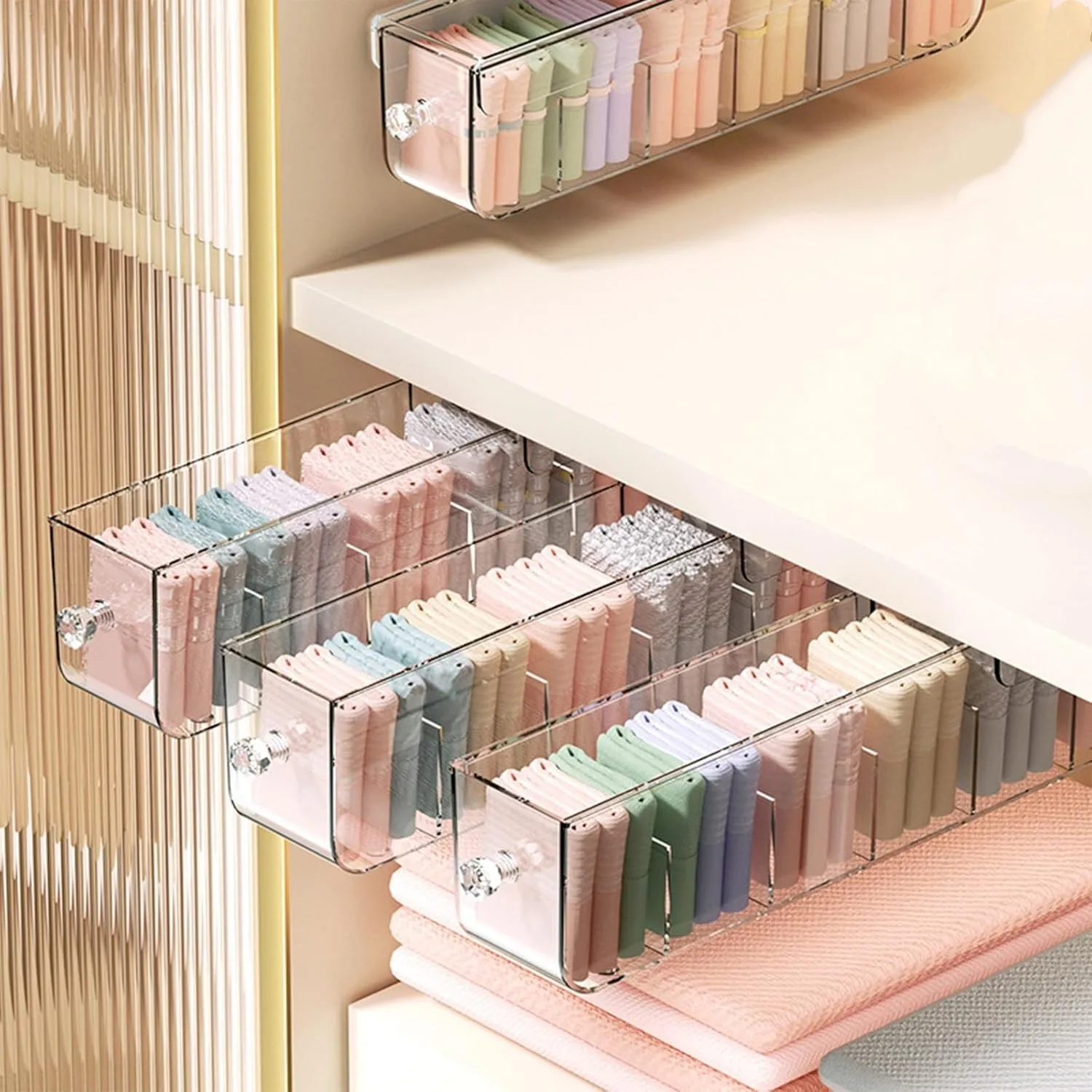 Органайзер для одежды органайзер нижнего белья и носков прозрачный настенный