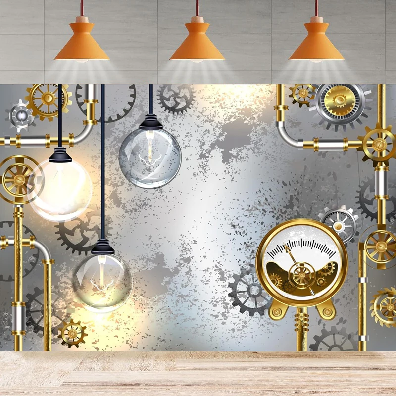 Задний фон для фотосъемки фотография шестеренка лампочка трубки промышленный
