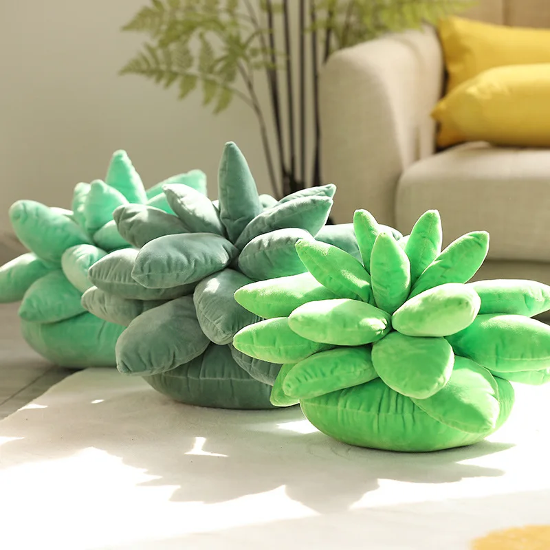 25cm Cute Succulent Plants Plush Stuffed Toys Soft Doll Creative Potted Flowers Pillow Chair Cushion for Girls Kids Gift