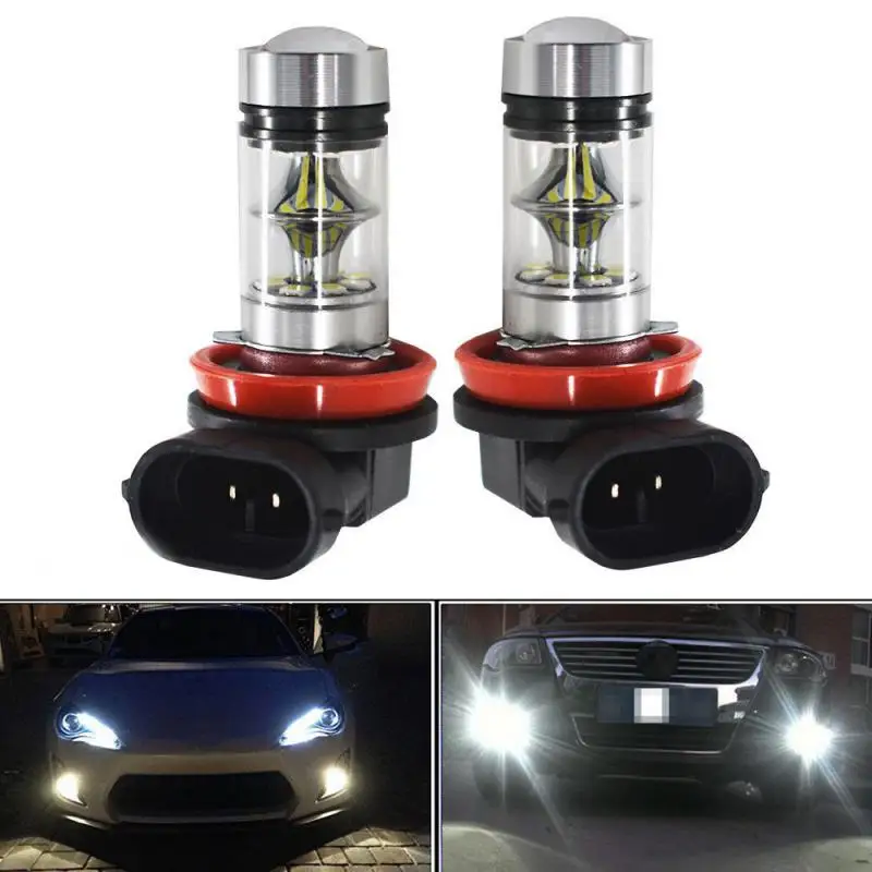 

H11 H8 100w 6000k Drl Daytime Running Lights Universal Led Driving Bulbs Durable Superbright Fog Lights Car Accessories