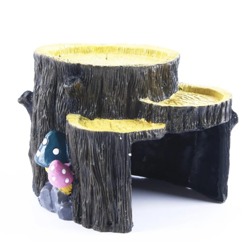 

Reptile Hideout Fish Hiding Cave Tortoise Basking Platform Aquarium Ornament for Fish Tank Lizard Snake Tortoise Habitat