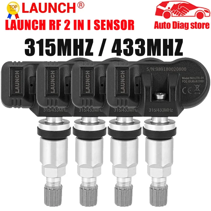 LAUNCH TPMS RF-сенсор 433 МГц 315 2 в 1 Программируемый универсальный зажимной RF-датчик