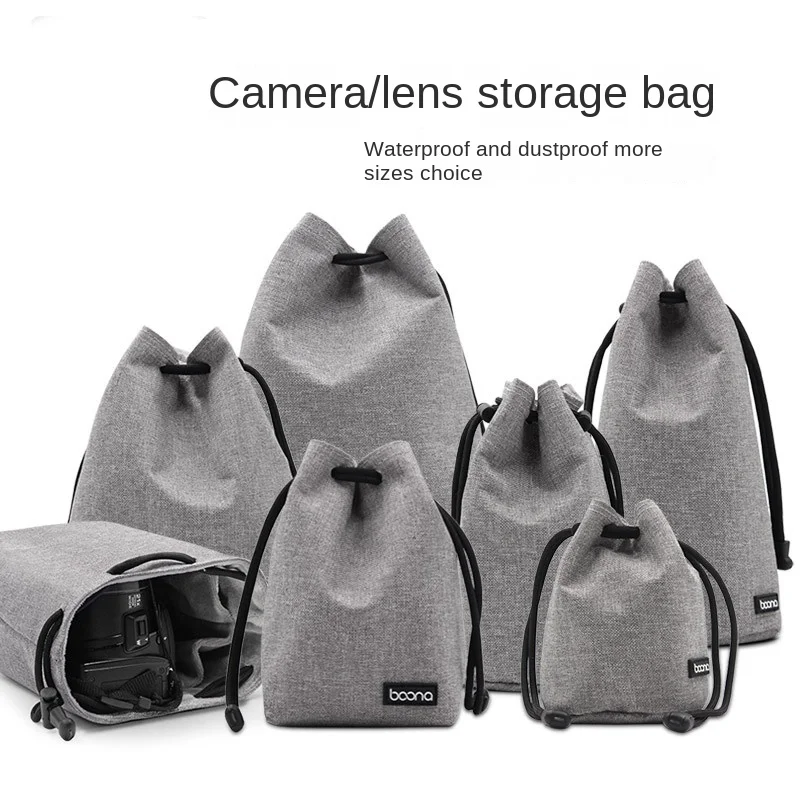 

Lens bag neoprene pouch drawstring waterproof portable camera lens protection Backpack Bag For Canon Sony Digital SLR Camera
