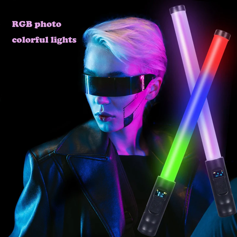 

RGB Colorful LED Hand-held Fill Light Portable Full-color Atmosphere Shooting Light for Portrait Film and Video Photograph