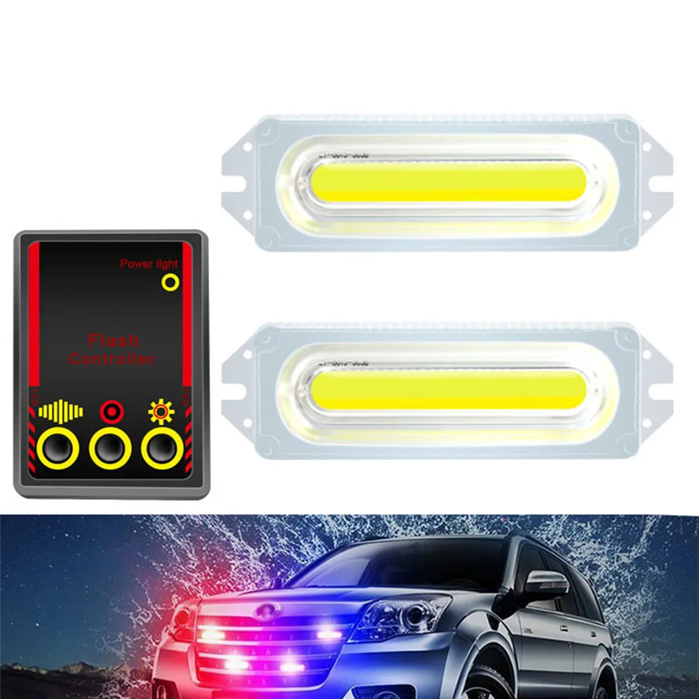 

8LED Car Strobe Warning Light Grill Flashing Breakdown Emergency Light Auto Truck Trailer Beacon Lamp LED Side Light for Cars