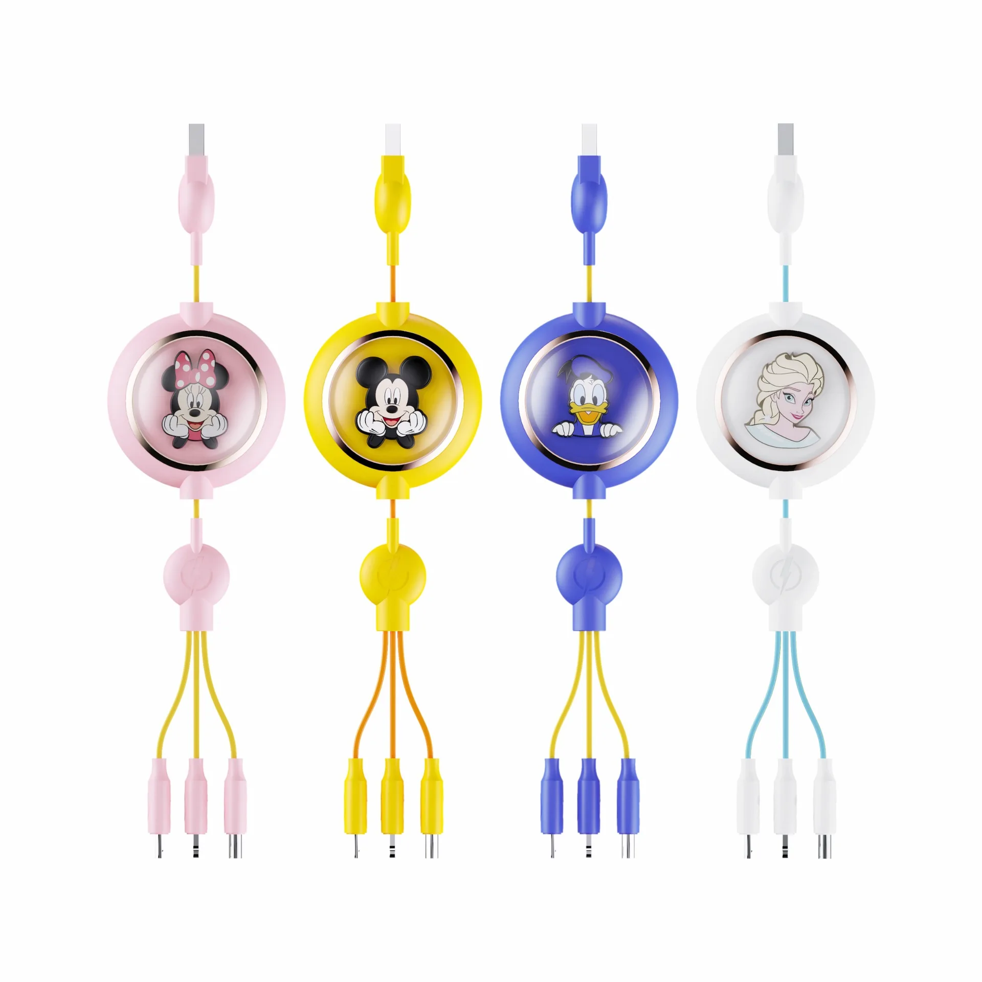 

Disney Space Capsule One-to-Three Telescopic Data Cable 3A Fast Charge Cable Convenient to Carry Cute Car Accessories