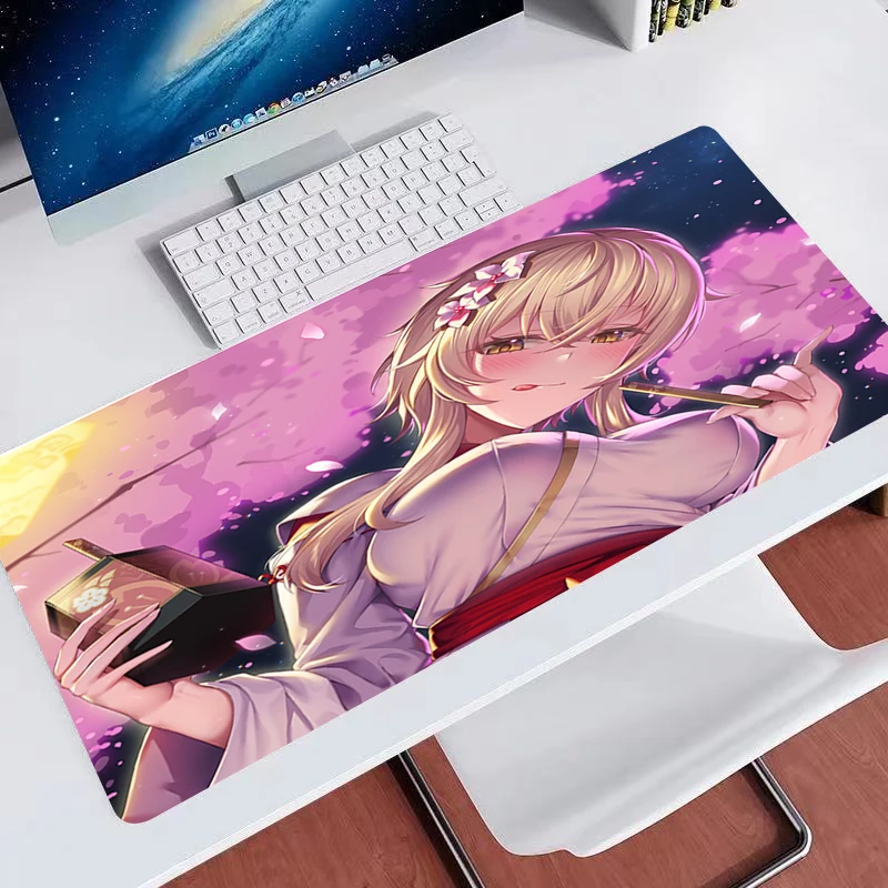 

900x400 игровой коврик для мыши Lumine Genshin ударопрочный Настольный коврик компьютерные офисные игровые коврики крутые аксессуары для ПК Противо...