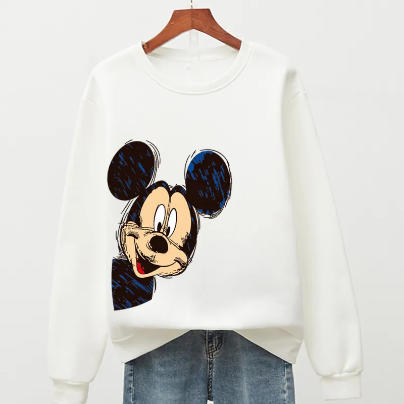 

4XL Loose 2022 Women's Mickey Mouse Brand Sweatshirt Disney Men's Hoodie Autumn and Winter Casual Long Sleeve Male Sweatshirts