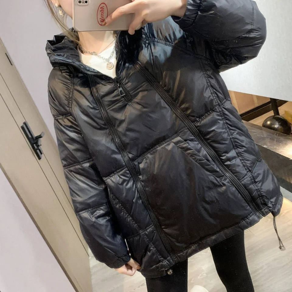 Winter Double Zipper Down Cotton Padded Jacket Parka Warm Coats New Oversize Brands Tops Free Shipping Hoodies Cotton Jacket