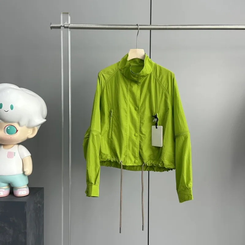 

2023 Women's Clothing High quality stand collar short jacket sun protection clothing Autumn Winter New 1017