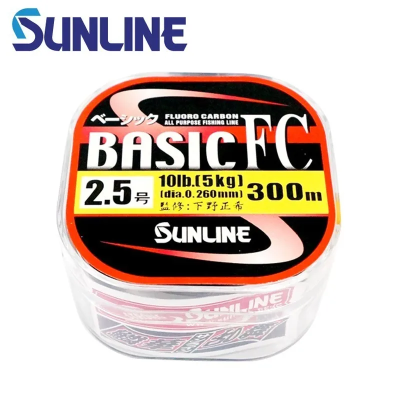 100% Original Sunline Brand  Basic Fc 225m/300m  clear color Carbon  Fiber Fishing Line Japan imported wire Leader Line