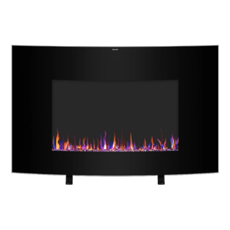 

[Flash Deal]Fireplace Black Iron Sheet Wall Mounted False Firewood Heating Ribbon Base with Small Remote Control Single Color