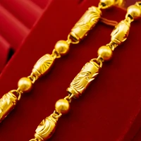 real 18k gold necklace fine jewelry pure 999 pendant chain genuine solid gold for women wedding luxury jewelry