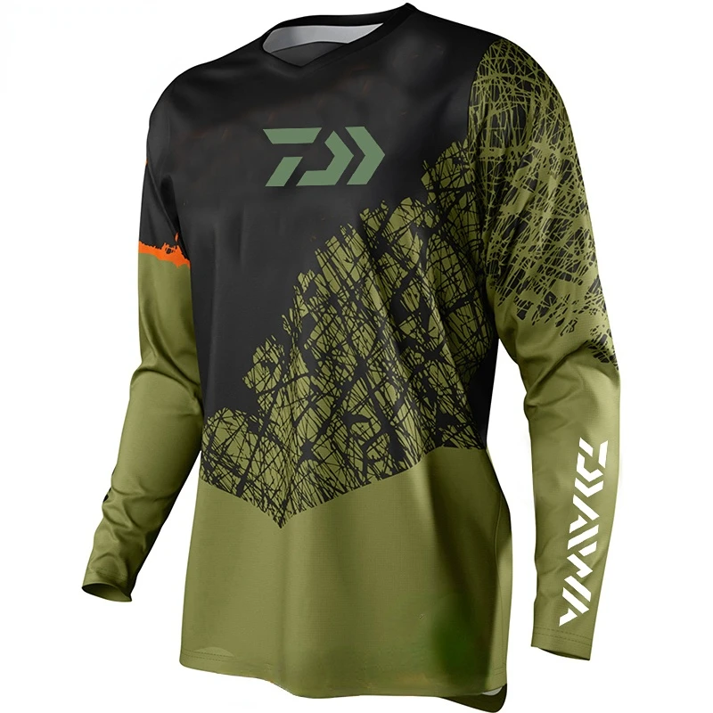 

Spot spring summer latest Outdoor Men's Shirt Jersey downhill mountain bike Long Sleeve cycling Jersey