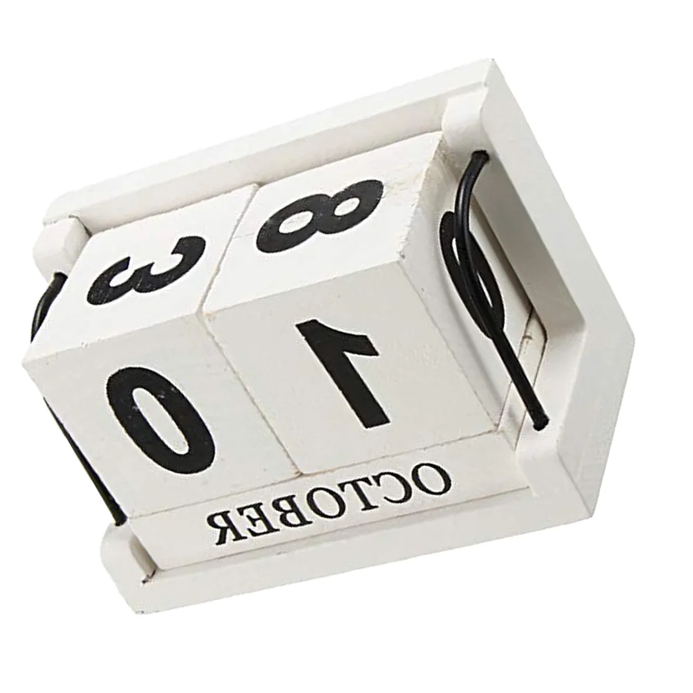 

Календарь Настольный многоразовый с вечным календарем для деревянных блоков, календарь для дома и офиса, белый, 2024 испанский