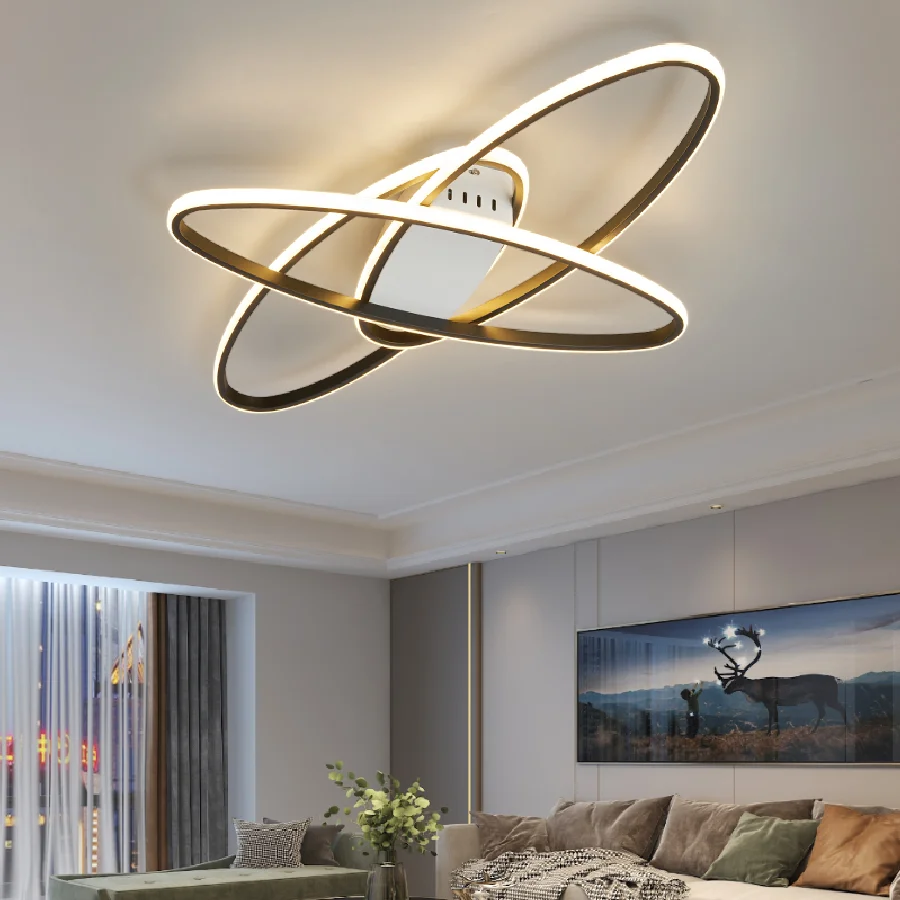 

Oval Modern Led Ceiling Lights Lamp For Living Room Bedroom 110V 220V Indoor Deco Dimmable Ceiling Lamp Free Shipping