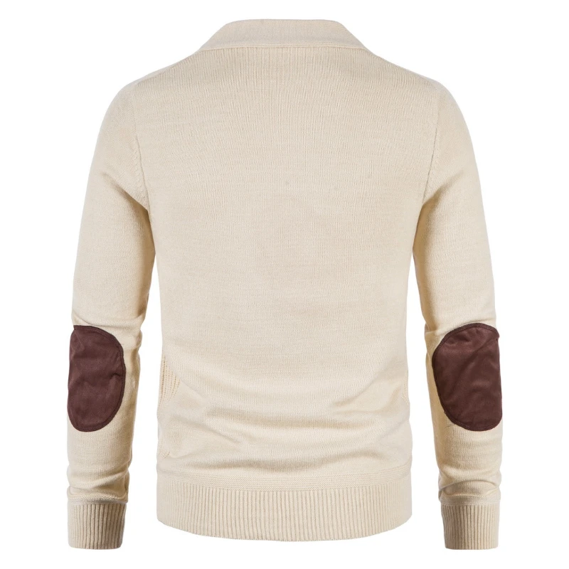 5 Colors Optional High Quality Autumn and Winter Men's Cardigan Sweater Knitted Jacket Pure Color Thickened Casual Male Sweater