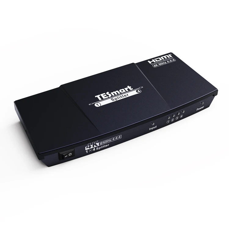 

Разветвитель TESmart HDMI 1X4 1in 4 out 36 bit EDID, усилитель звука UltraHD CEC HDCP2.2 4K60hz, разветвитель HDMI для ПК, ТВ приставки, Ps3, DVD