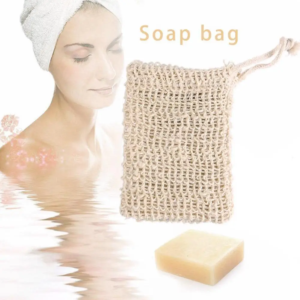 

Sisal Soap Bag Blister Ramie Mesh Soap Storage Bags Easy Soap Bubble Foaming Maker Net Holder Double-layer Foam Bags Z7I7