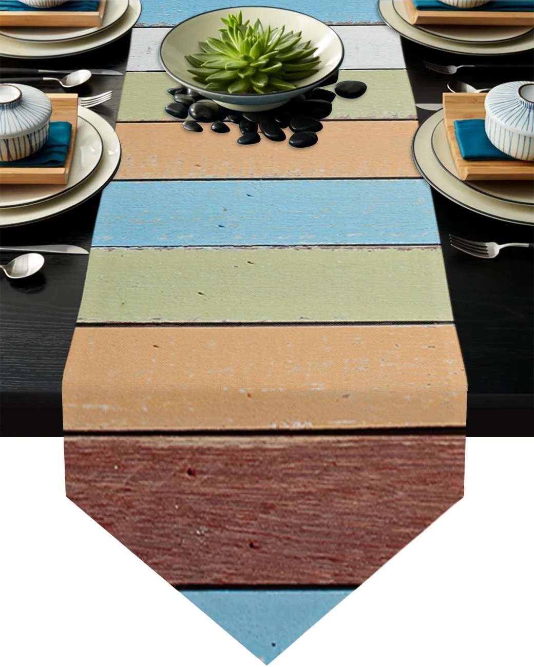 

Настольные дорожки в стиле ретро, украшение для гостиной, кухни, стола из зернистой древесины, для уличвечерние вечеринки, свадьбы