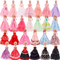 kieka 2022 6 new high quality handmade dress for wedding party clothes for 30 cm barbie dolls toy house accessories girl gift