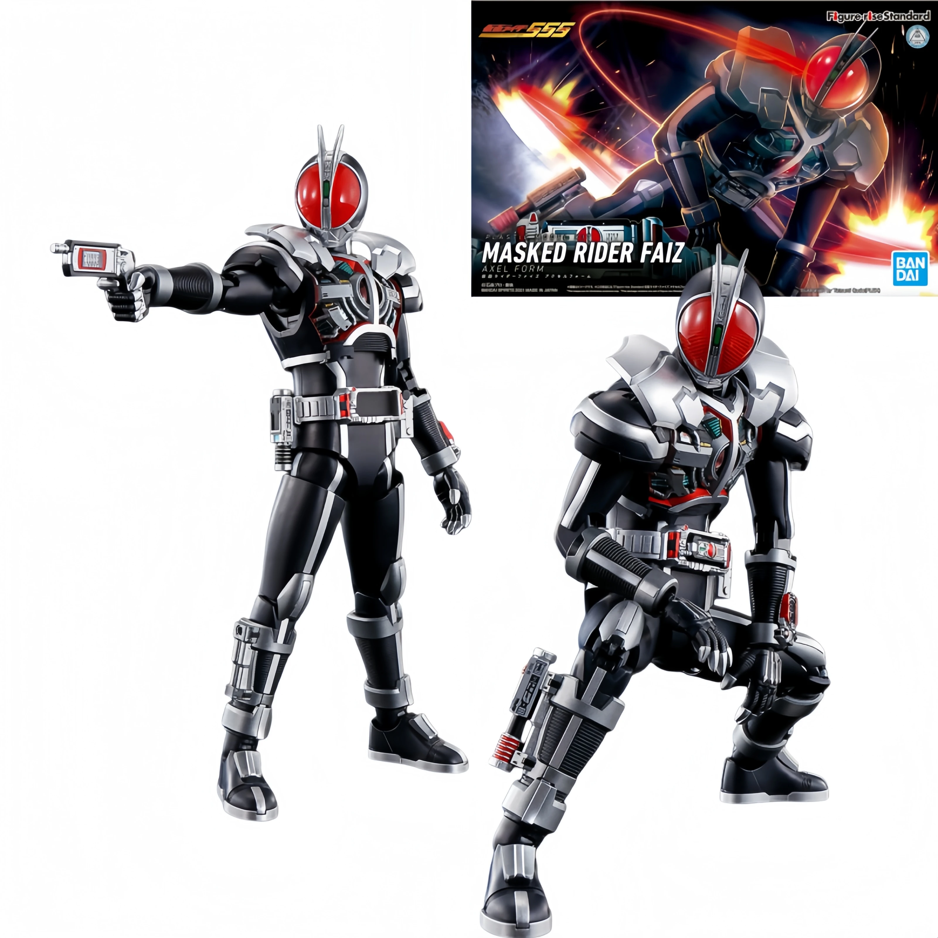 Фото Bandai Hobby - Kamen Rider Faiz 555 - Оригинальный конструктор-фигурка Figure-rise Standard в форме Акселя Бластера, модель для сборки, игрушка-конструктор №4