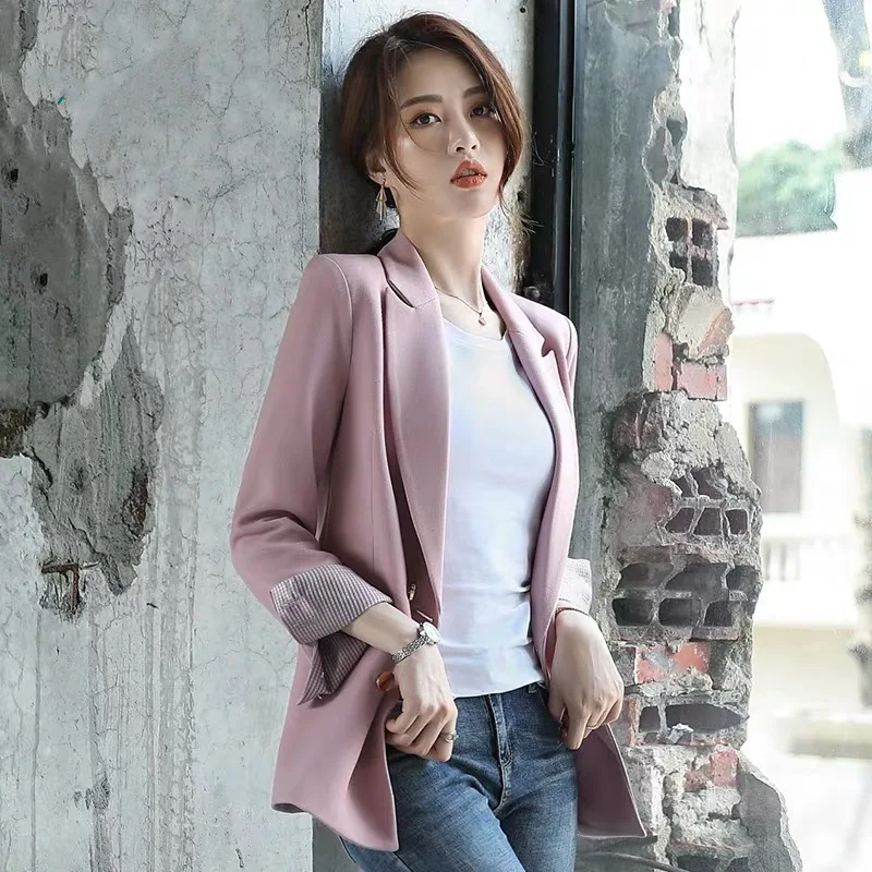 Korean Quality  Spring Large Ladies Professional Office Lapel Cardigan Suit Jacket Casual Women Work Coat Large Size Blazers5XL
