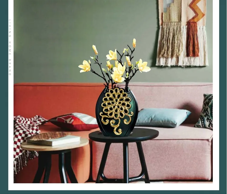 y nowoczesny wazon ceramiczny Lucky Deer sztuczne ozdoby kwiatowe strona główna salon pulpit umeblowanie rzemiosło figurki Fengshui dekoracja