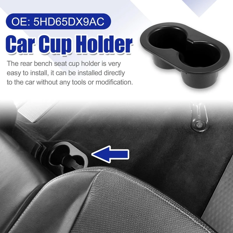 

Rear Seat Cup Holder Dual Drink Cup Holder For Dodge For Ram 1500 2500 02-20 5HD65DX9AC