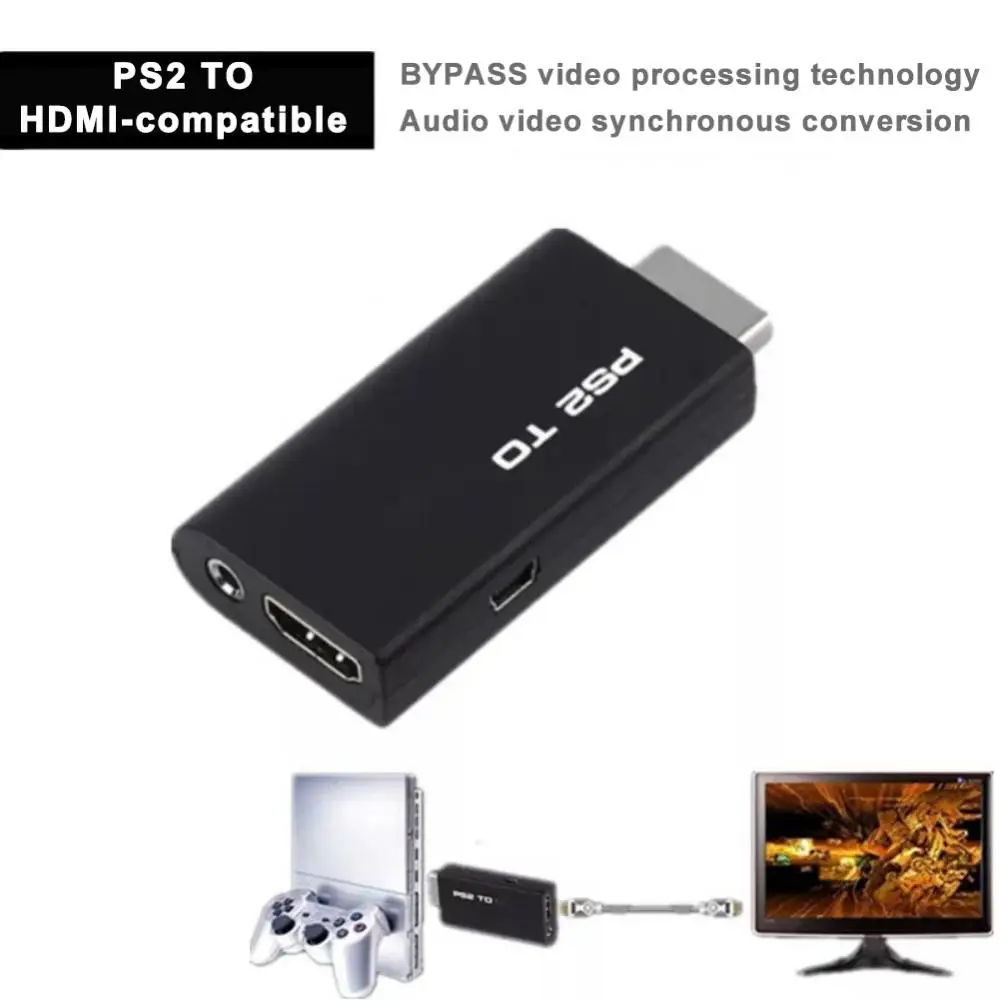 

Audio Video Converter Adapter Support All PS2 Display Modes Support All PS2 Display Modes With 3.5mm Audio Output For PS2