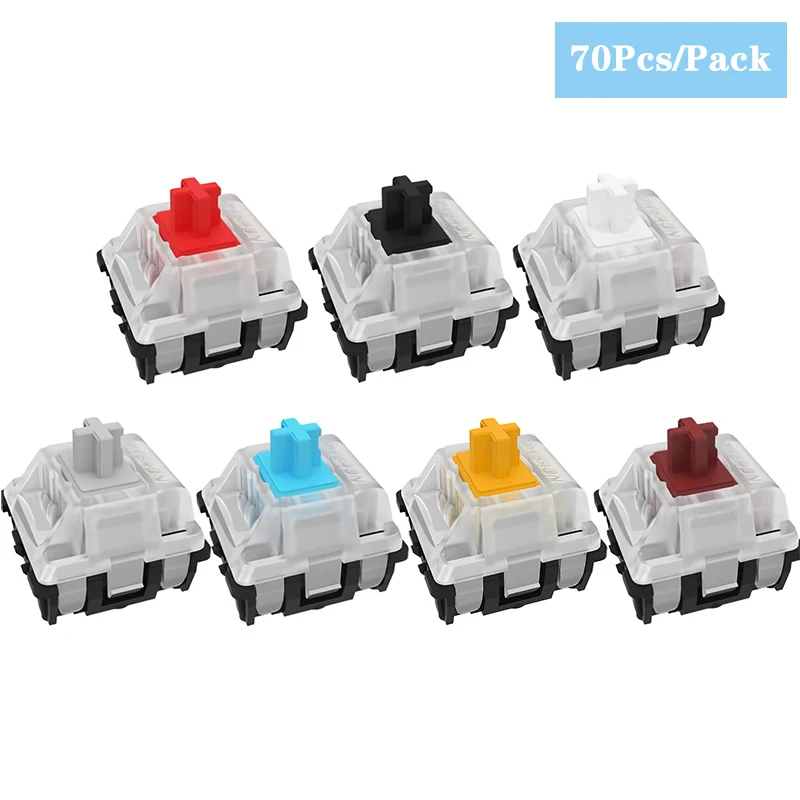 70Pcs/Pack Black/Brown/Yellow/Red/Silver Switch Gateron Optical Switch Linear Clicky Switch For Optical Mechanical Keyboards