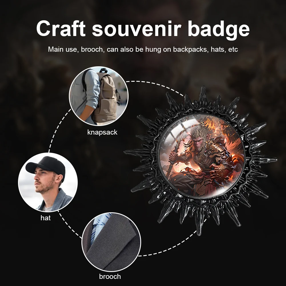 Черная Брошь Wukong Булавка Унисекс Модный Аксессуар Для Шапок Одежды Галстуков