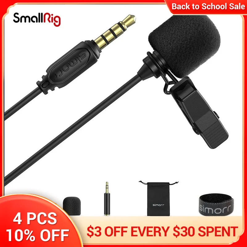 SmallRig L1-3.5mm TRS/TRRS Профессиональный петличный микрофон для компьютера