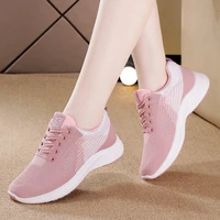 breathable shoes for women sneakers stretch fabric tenis feminino 2022 new lace up casual lady shoes platform sneakers woman