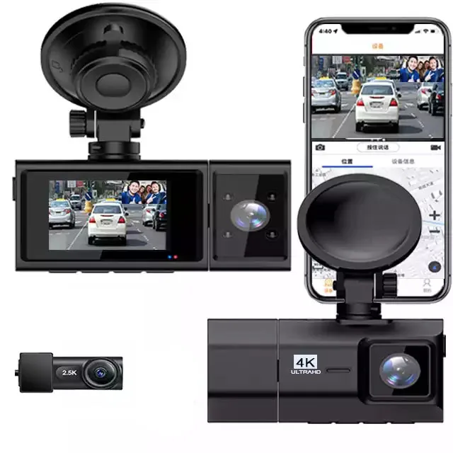 

3 Channel Dashcam Car Dvr 2.5K Front Rear 1080P Car Dash Cam Camera Recorder DVR With GPS WiFi Car Black Box